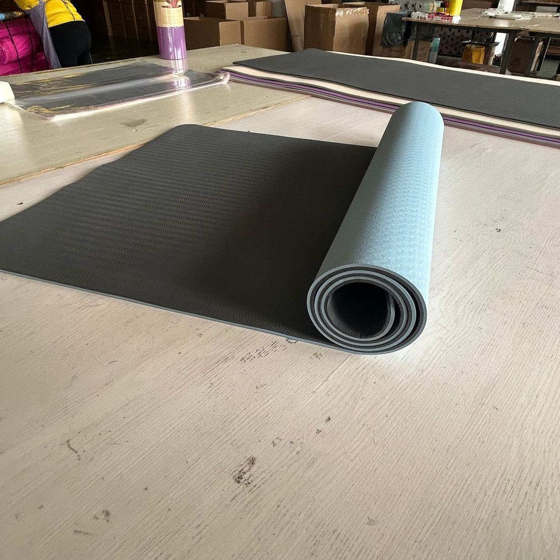 TPE Two-Color Yoga Mat 183x61cm Fitness Exercise Mat