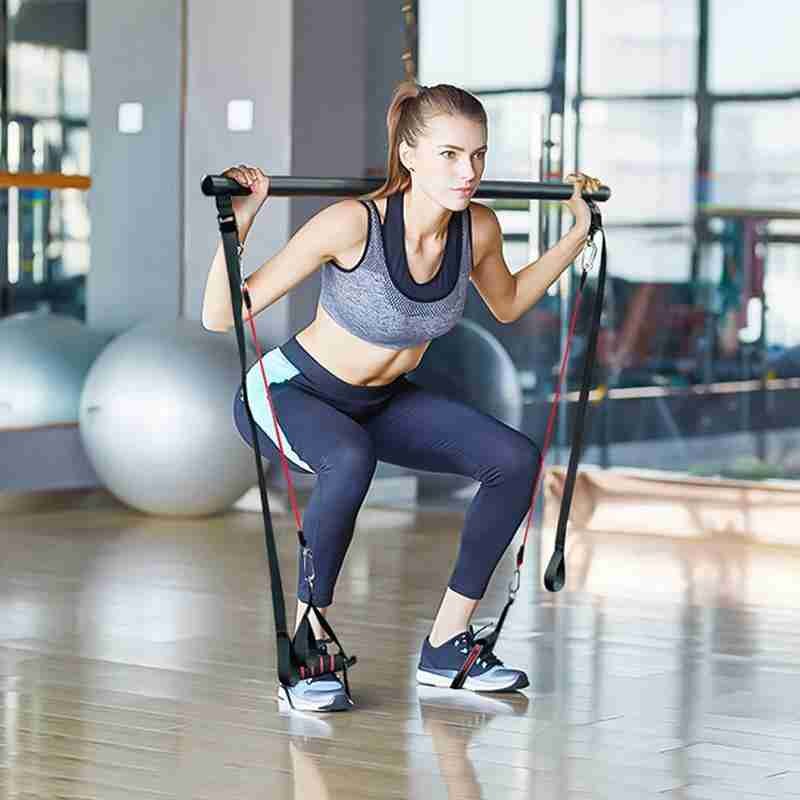 Pilates Bar Kit With Resistance Bands Home Workout Equipment