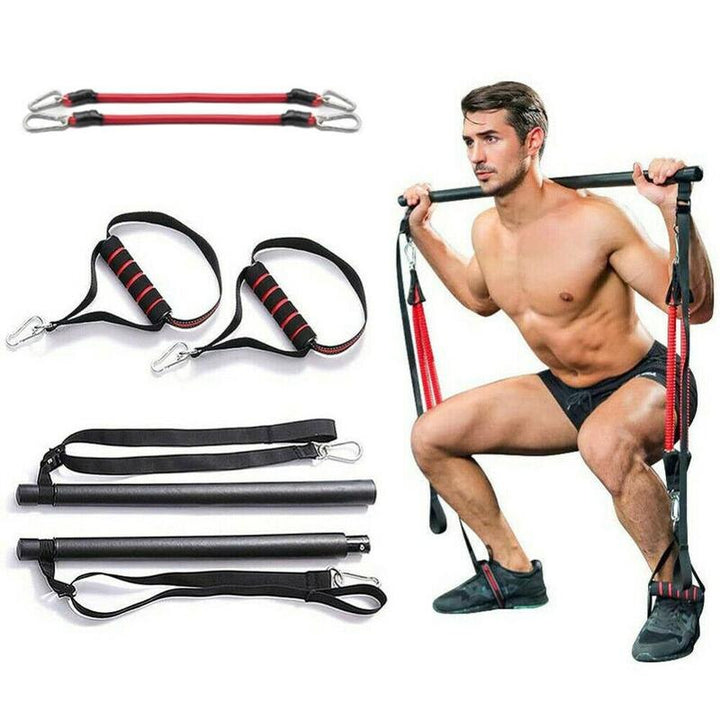 Pilates Bar Kit With Resistance Bands Home Workout Equipment