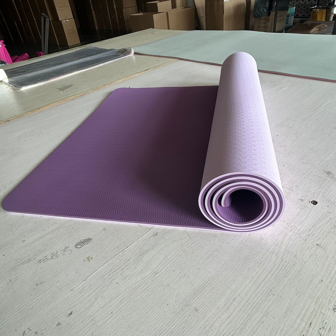 TPE Two-Color Yoga Mat 183x61cm Fitness Exercise Mat