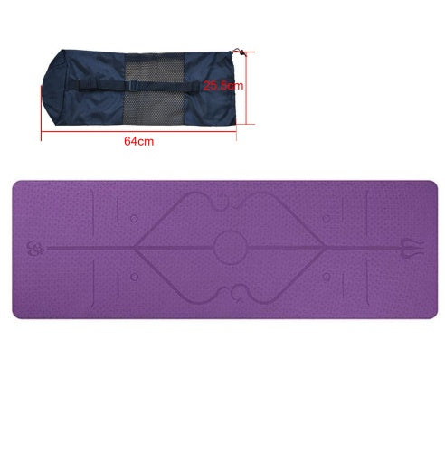 TPE 6mm Non-Slip Yoga Mat With Alignment Lines