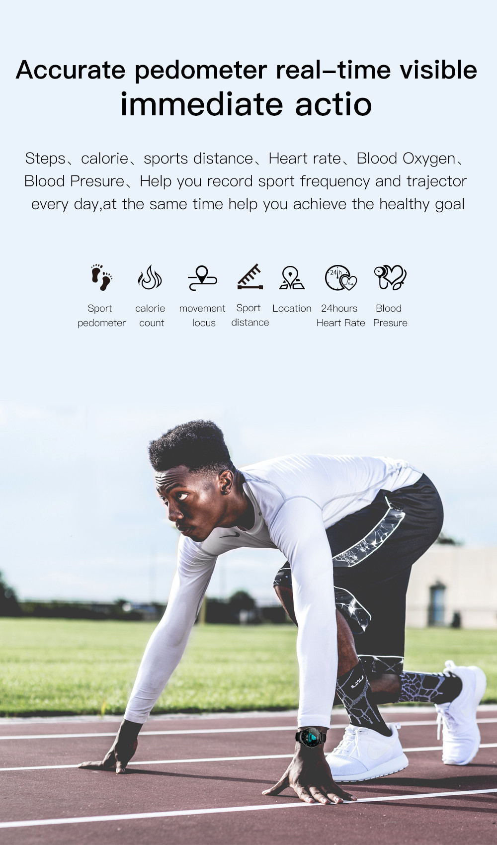 SN80 Smart Fitness Tracker Fashion Watch