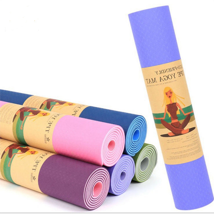 TPE Two-Color Yoga Mat 183x61cm Fitness Exercise Mat