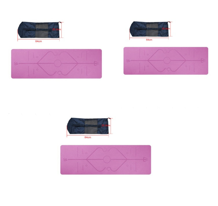 TPE 6mm Non-Slip Yoga Mat With Alignment Lines