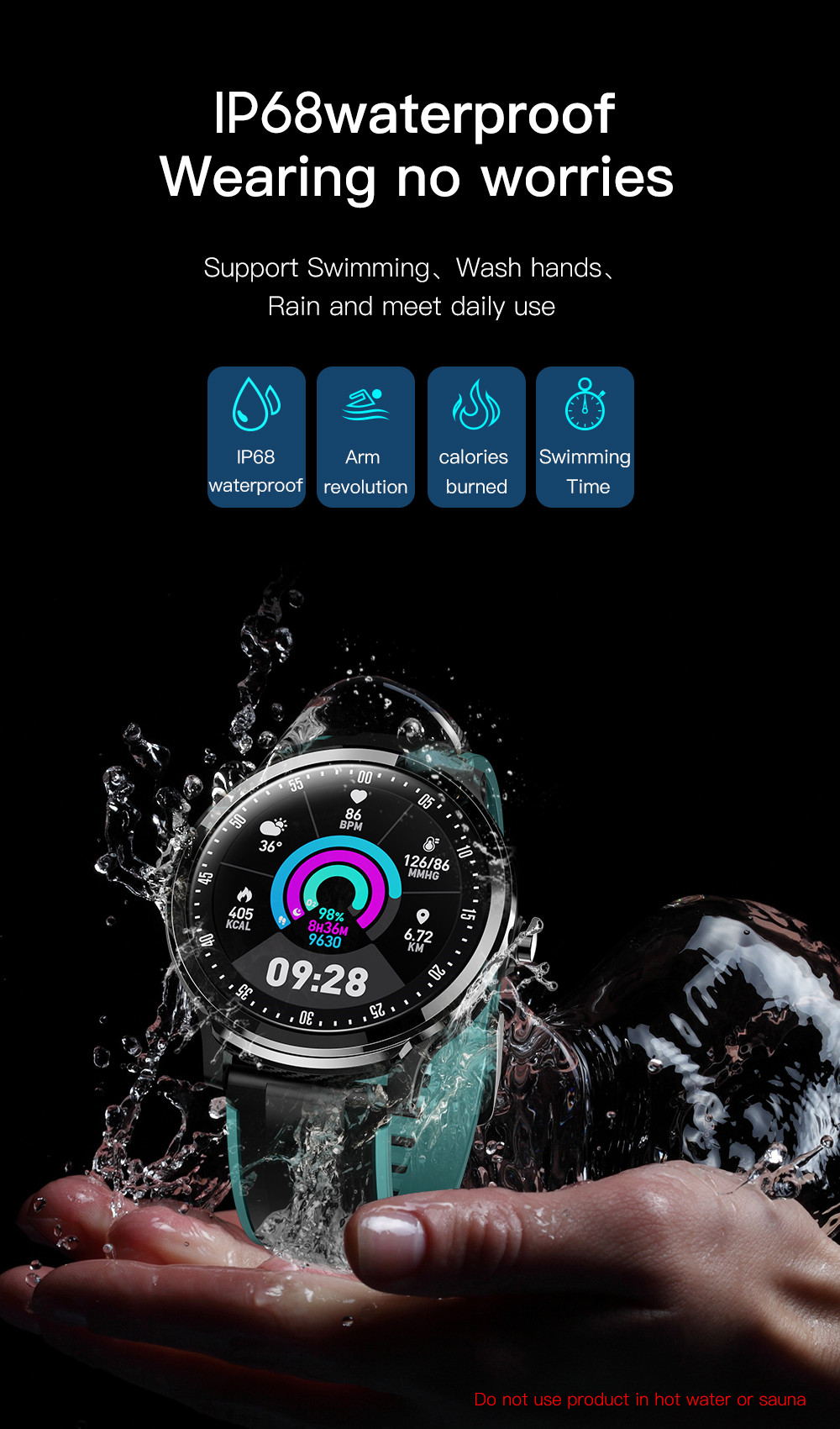 SN80 Smart Fitness Tracker Fashion Watch