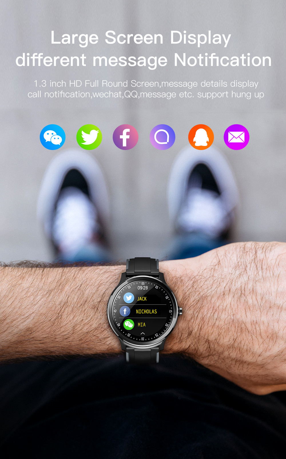 SN80 Smart Fitness Tracker Fashion Watch