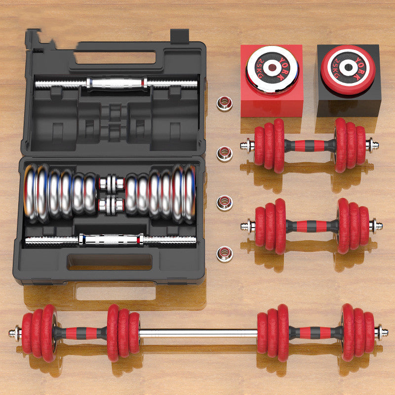 Pure Iron Electroplated Dumbbells Black Red Coated