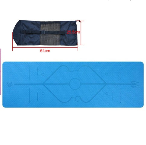 TPE 6mm Non-Slip Yoga Mat With Alignment Lines