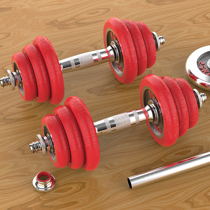 Pure Iron Electroplated Dumbbells Black Red Coated