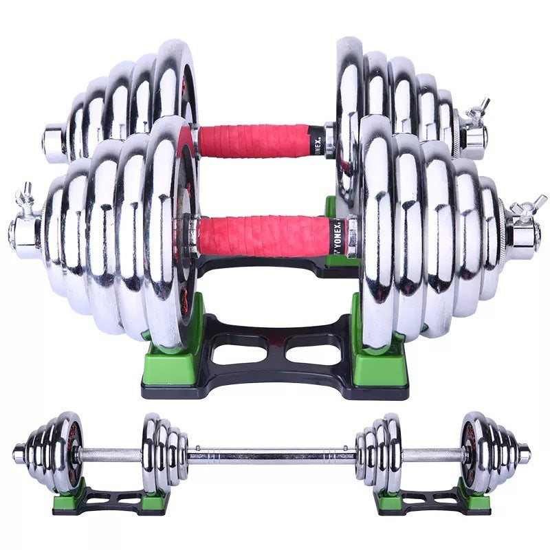 Pure Iron Electroplated Dumbbells Black Red Coated