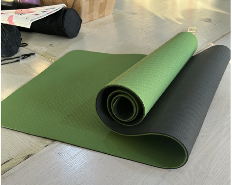 TPE Two-Color Yoga Mat 183x61cm Fitness Exercise Mat