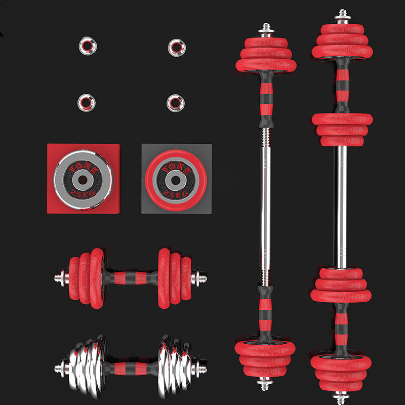 Pure Iron Electroplated Dumbbells Black Red Coated