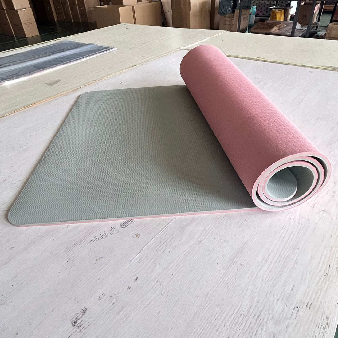TPE Two-Color Yoga Mat 183x61cm Fitness Exercise Mat